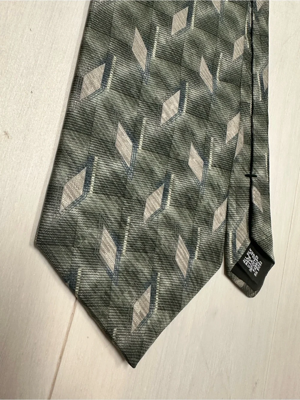 Classic Olive Green Geometric Tie